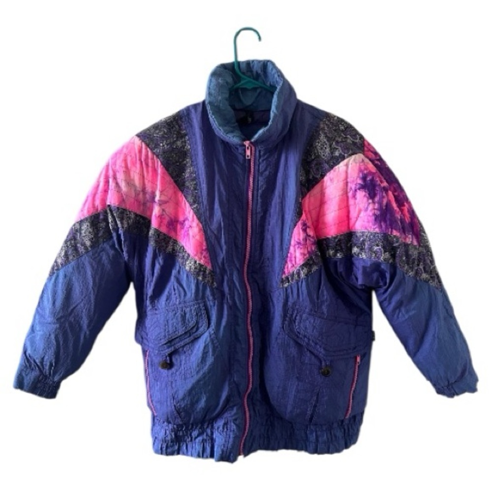Vintage 90s Colorblock Ski Jacket | Izzi | Purple Pink Blue | Small
